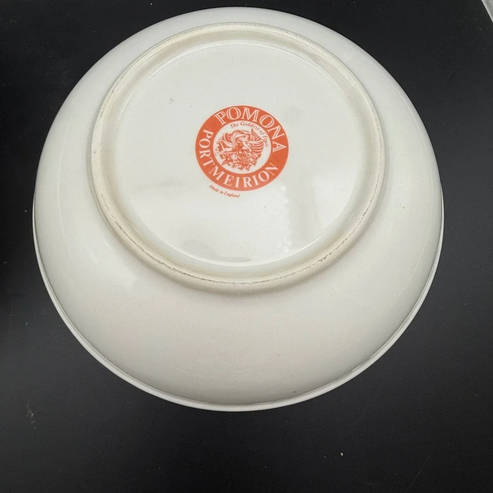 Portmeirion Pomona Pasta Bowl Set of 2 Fruit Botanical White England Laurel